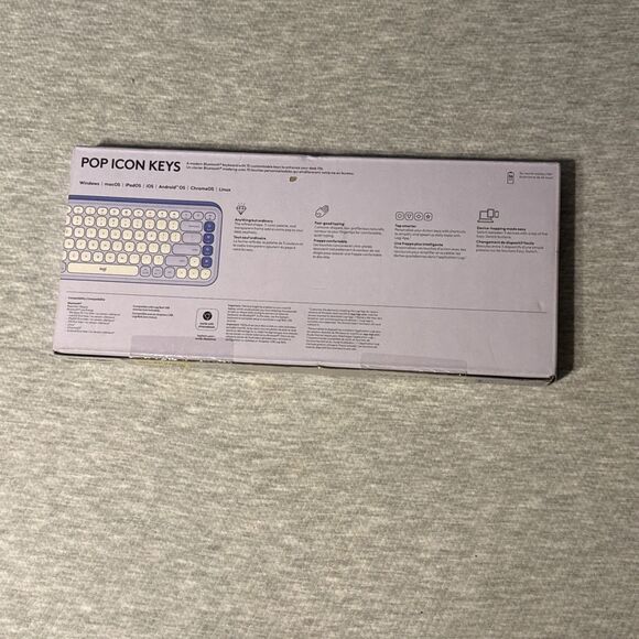 New Logitech POP ICON Keys Wireless Keyboard Switches Between 3 Devices - Picture 2 of 4